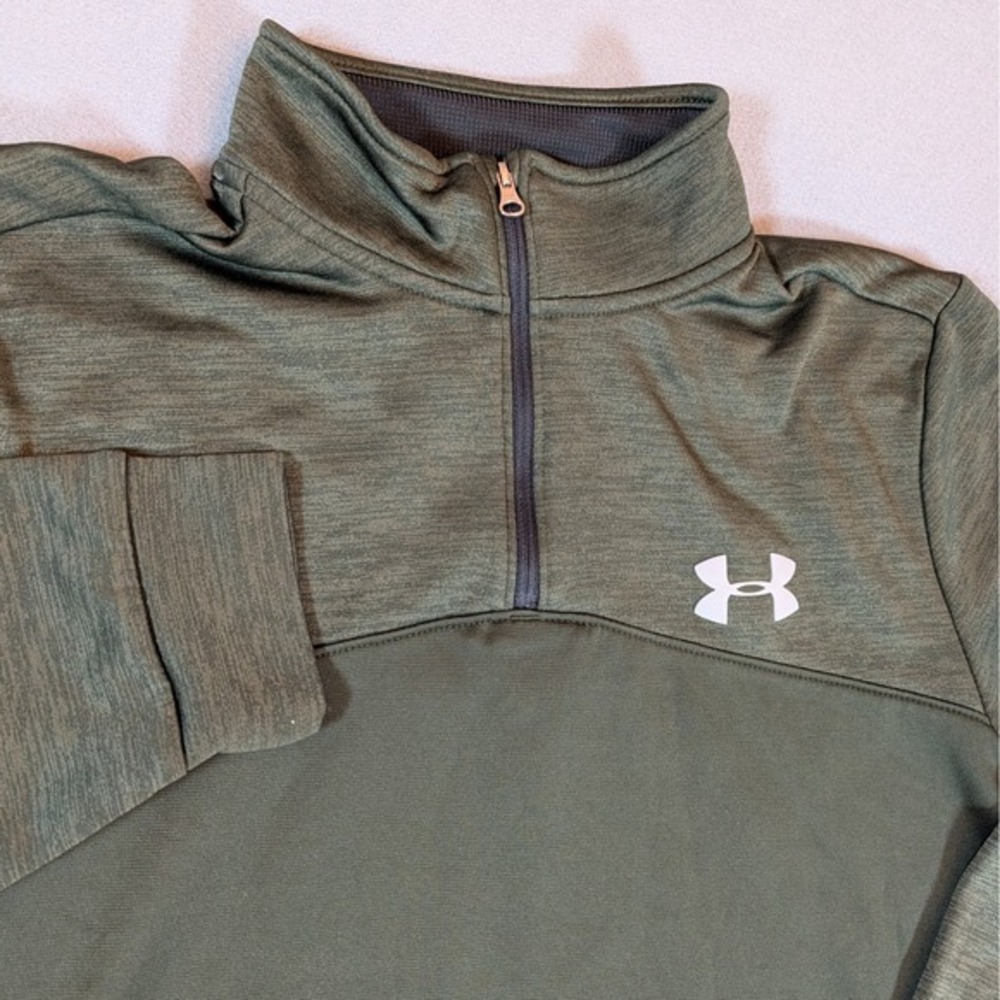 Under Armour ColdGear Mens‎ 1/4 Zip Pullover Long Sleeve Olive Army Green Size M